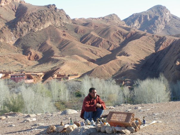 Moroccan salesman encountered at Atlas Mountains, Morocco, January 2010.