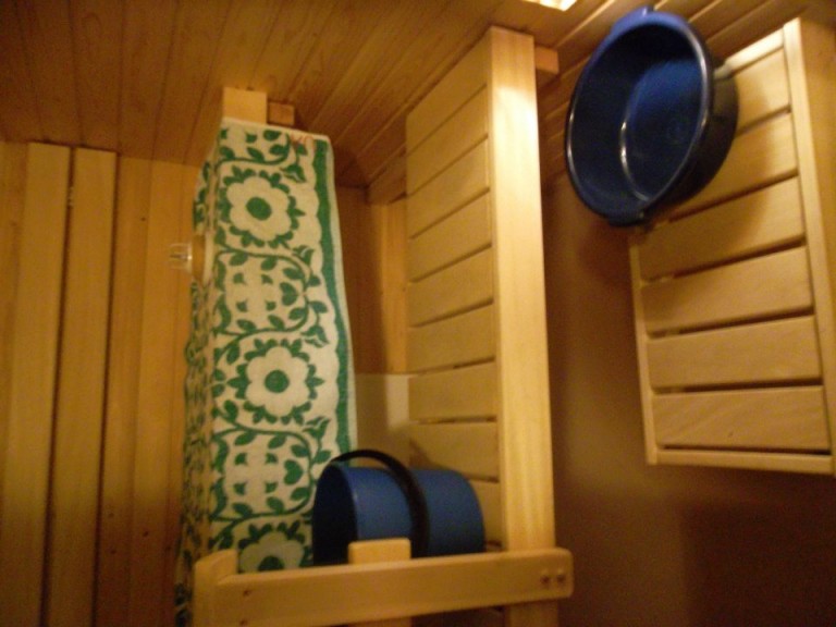 Elli's bathroom sauna in Tampere, Finland. Photo: Ana Ribeiro