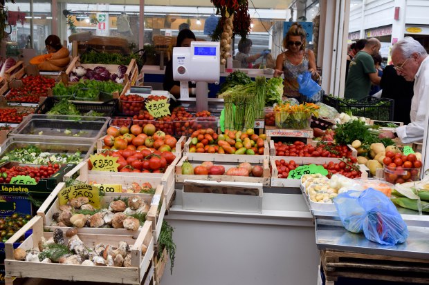 Fresh ingredients at Rome's Testaccio Market. (Photo courtesy of Becky Markovitz)