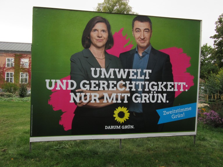The Greens and their leaders, Katrin Göring-Eckardt and Cem Özdemir: “Environment and justice: only with Green." (Photo: Maximilian Georg)