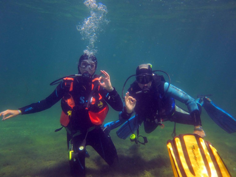 The author scuba diving at Lake Kulkwitz. (Photo courtesy of Harald Köpping)