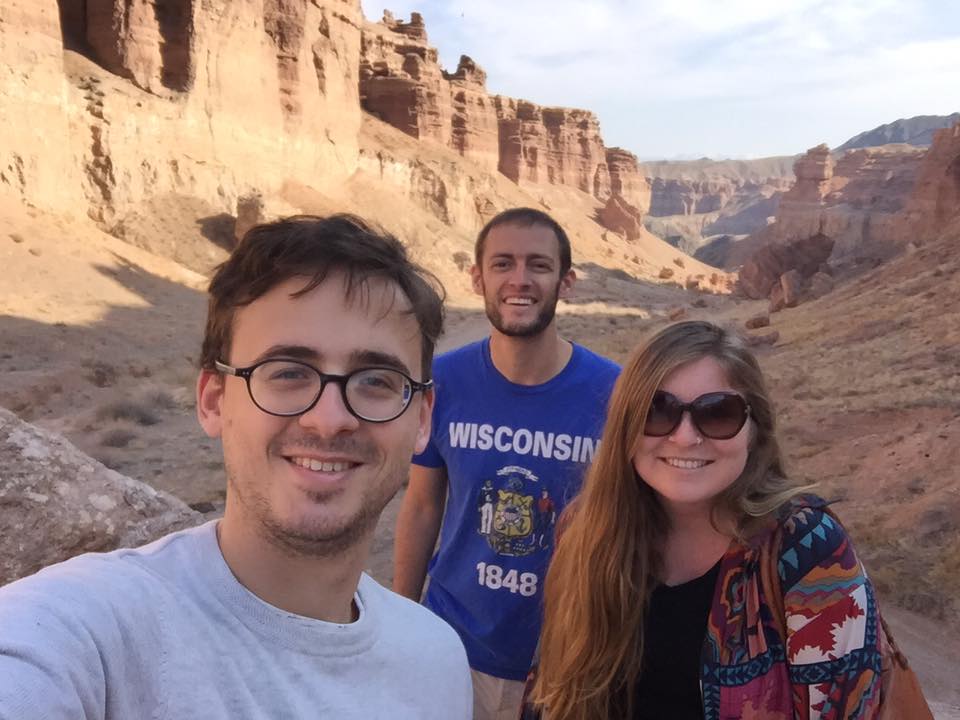 SEE, WE ARE THE ONLY PEOPLE FOR MILES! At Charyn Canyon. (Photo © Holly Doran)