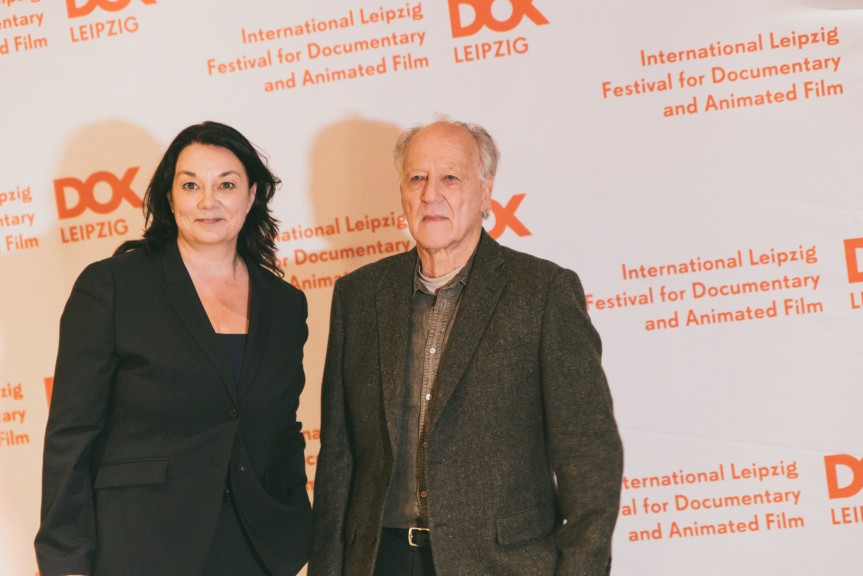 Werner Herzog and DOK Leipzig director Leena Pasanen at CineStar, 29 Oct 2018. (Photo: Justina Smile Photography)