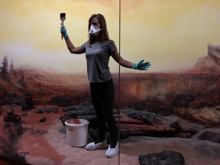 Photo: Elizabeth Gerdeman. Mars Diorama by artist Joi Bittle for artist Dominique Gonzalez-Foerster's exhibition Martian Dreams Ensemble at GfZK.