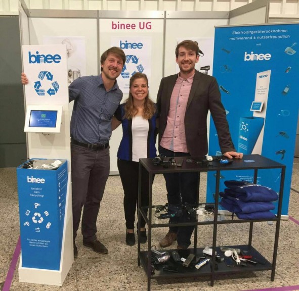 binee co-founders Martin Jaehnert (left), Marilu Valente and Florian Eidner. (Photo courtesy of Marilu Valente)