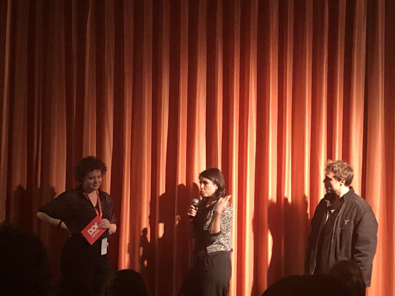 Fernanda Pessoa answering questions about her film Arid Zone
