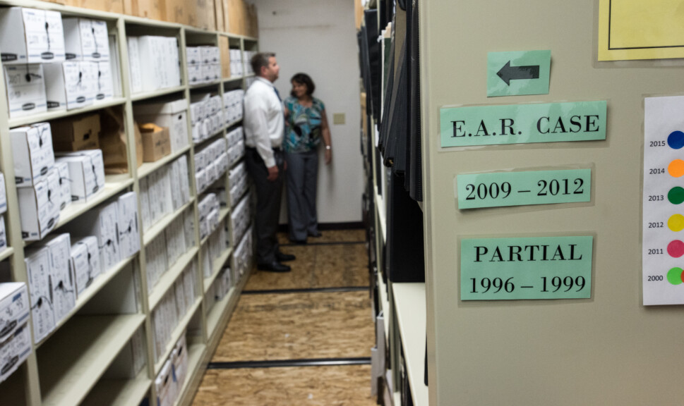 Sacramento Sheriffs Department Evidence Room for the EARONS Golden State Killer Case - photo courtesy of the FBI