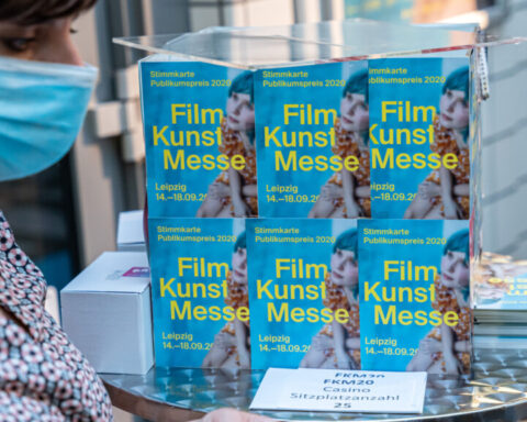 Filmkunstmesse Leipzig Stand in den Passage Kinos am 14.09.2020