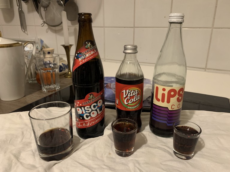 variety of Eastern German colas; Cannewitzer Disco Cola, Vita Cola, Lipsk Cola