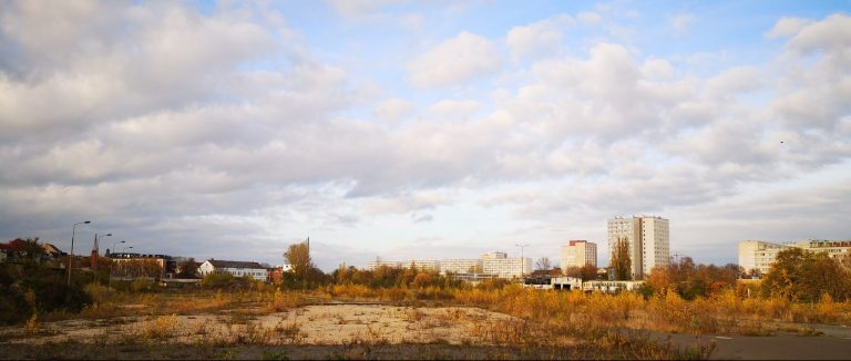 Picture of the brownfield by the students' group showing streets and public places