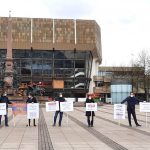 Armenian POW protest on Augustusplatz in Leipzig