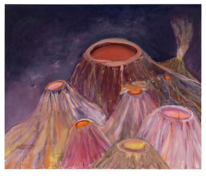 Painting of volcanoes