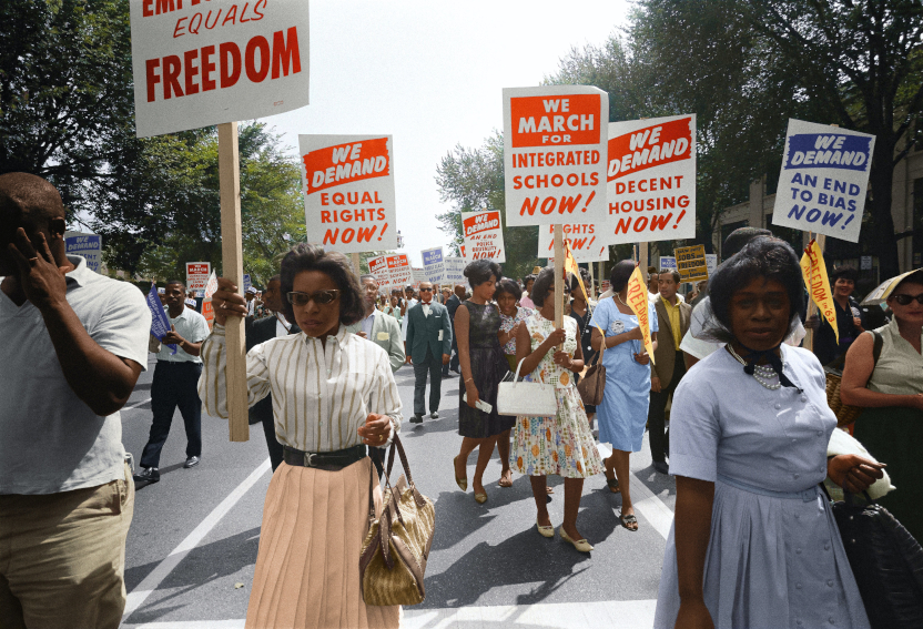 Group of black female protesters