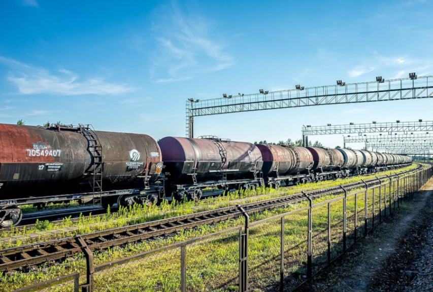Oil tankers at railway station