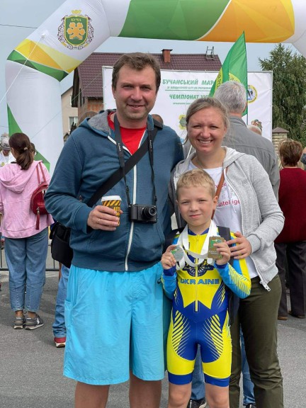 Family at sports event