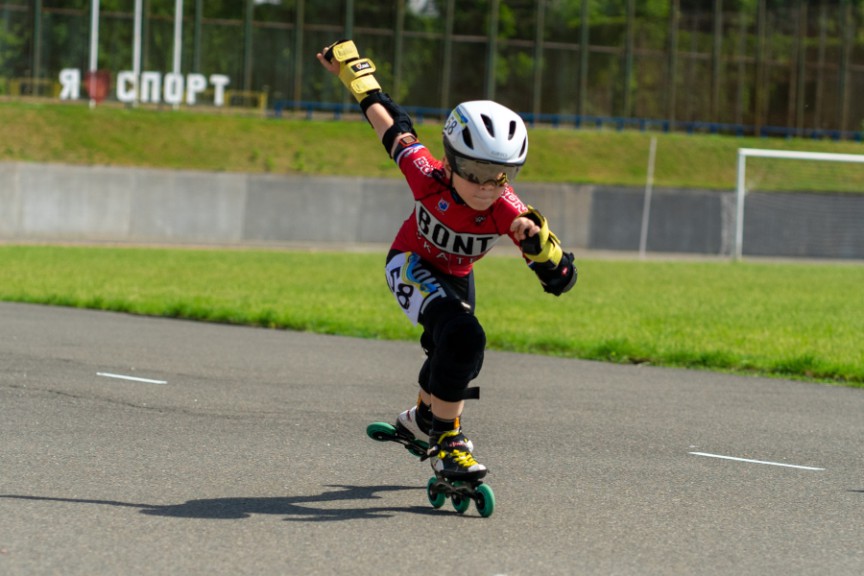 Boy short track speed skating