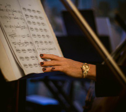 Female violinist hand