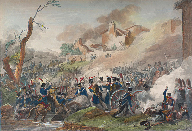 Engraving of battle of Leipzig