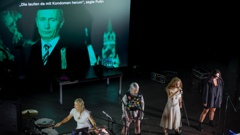 Female performers on stage