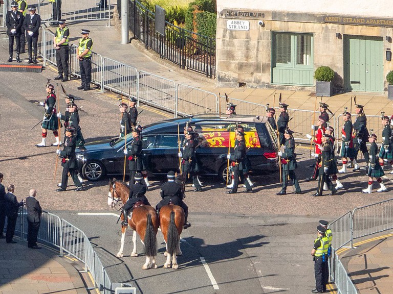 View of Queen Elizabeth's funeral procession