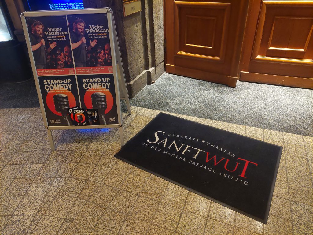 Entrance to Kabarett Theater Sanftwut in Leipzig's Mädler Passage, 29 September 2024. Photo: Ana Ribeiro