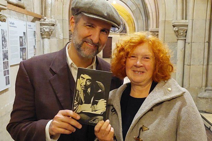 Rolf Ableiter (Field Commander C) and Jane Whyatt (for LeipGlo) stand inside Peterskirche after their interview on November 8th, 2024. Photo: Ana Ribeiro