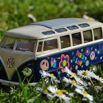Bus Number 52 - a story with an uplifting ending; shows a hippie bus on grass as illustration