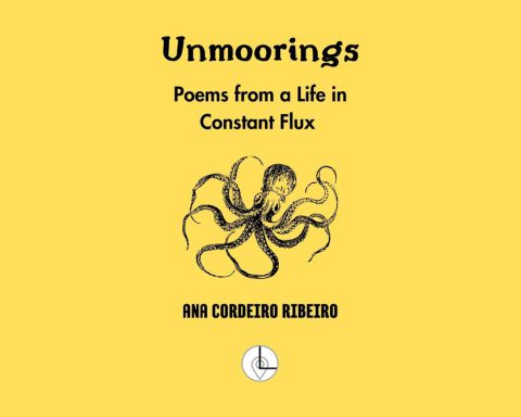 Cover of the e-book "Unmoorings: Poems from a Life in Constant Flux." Designed by Ana Ribeiro. All rights reserved.